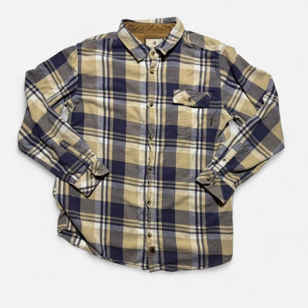 Legendary Whitetails Tan and blue flannel
